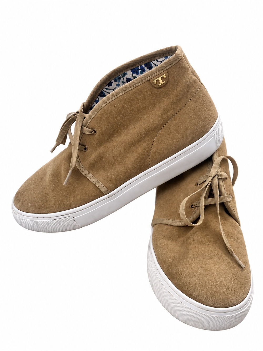 Tory Burch Tan Suede Leather Chukka Sneakers Size 8.5